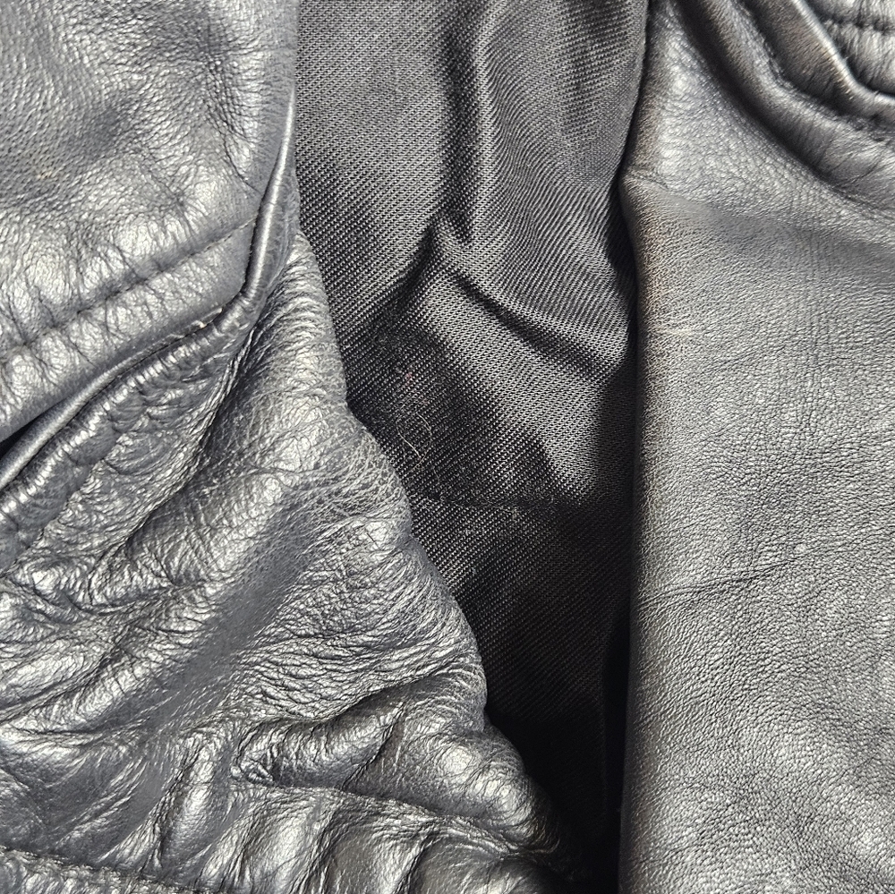 Vintage Women's Brooks Leather Jacket Belted Fringe - Picture 9 of 16